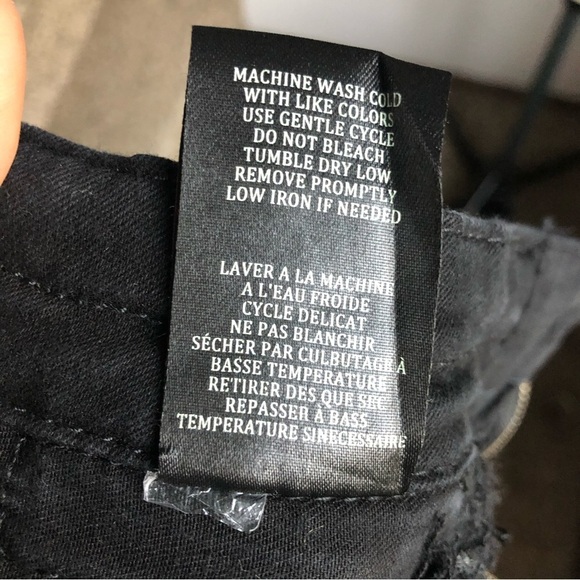 BLANK NYC Women’s Black Cotton Denim Cropped Cargo Pants Zipped Hems Size 29 - Picture 10 of 10